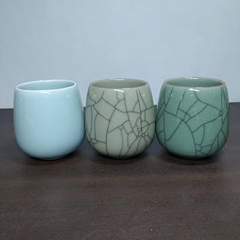 Amazon | 中国 龍泉窯 青磁 湯呑 六客 | ノーブランド品 | 湯呑み